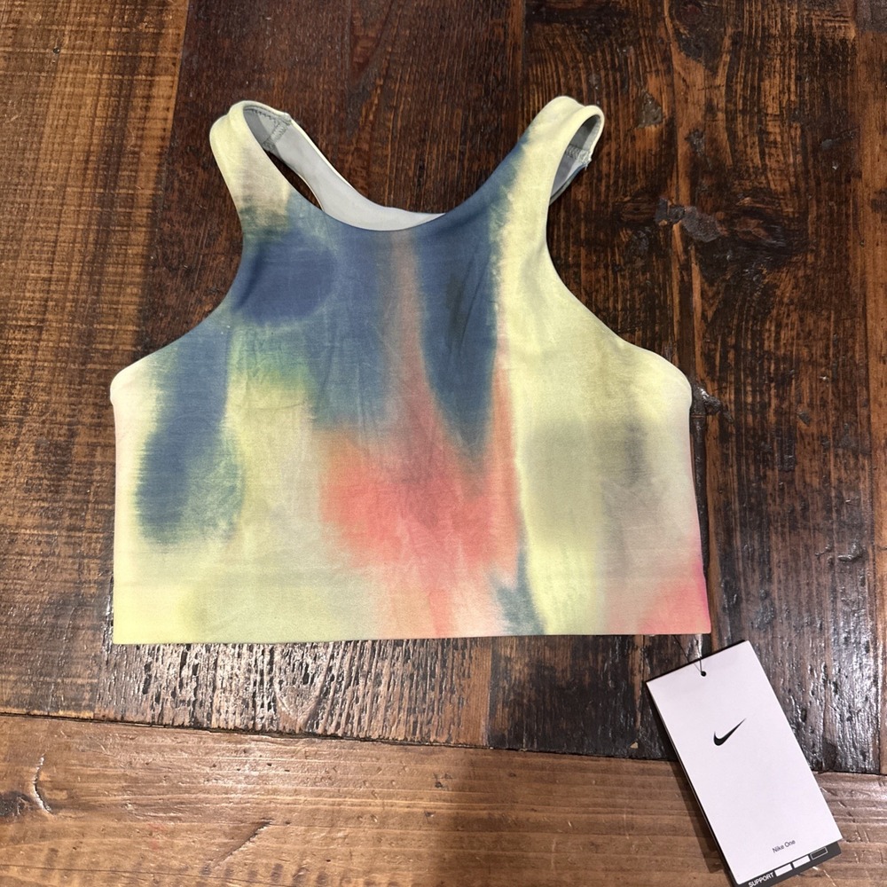 Nike Sports Bra Size XS Tie Dye Artist Collection Medium Support‎ Lined NEW